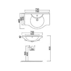 Consolle universale con troppo pieno BathCore 75 cm - Bianco lucido
