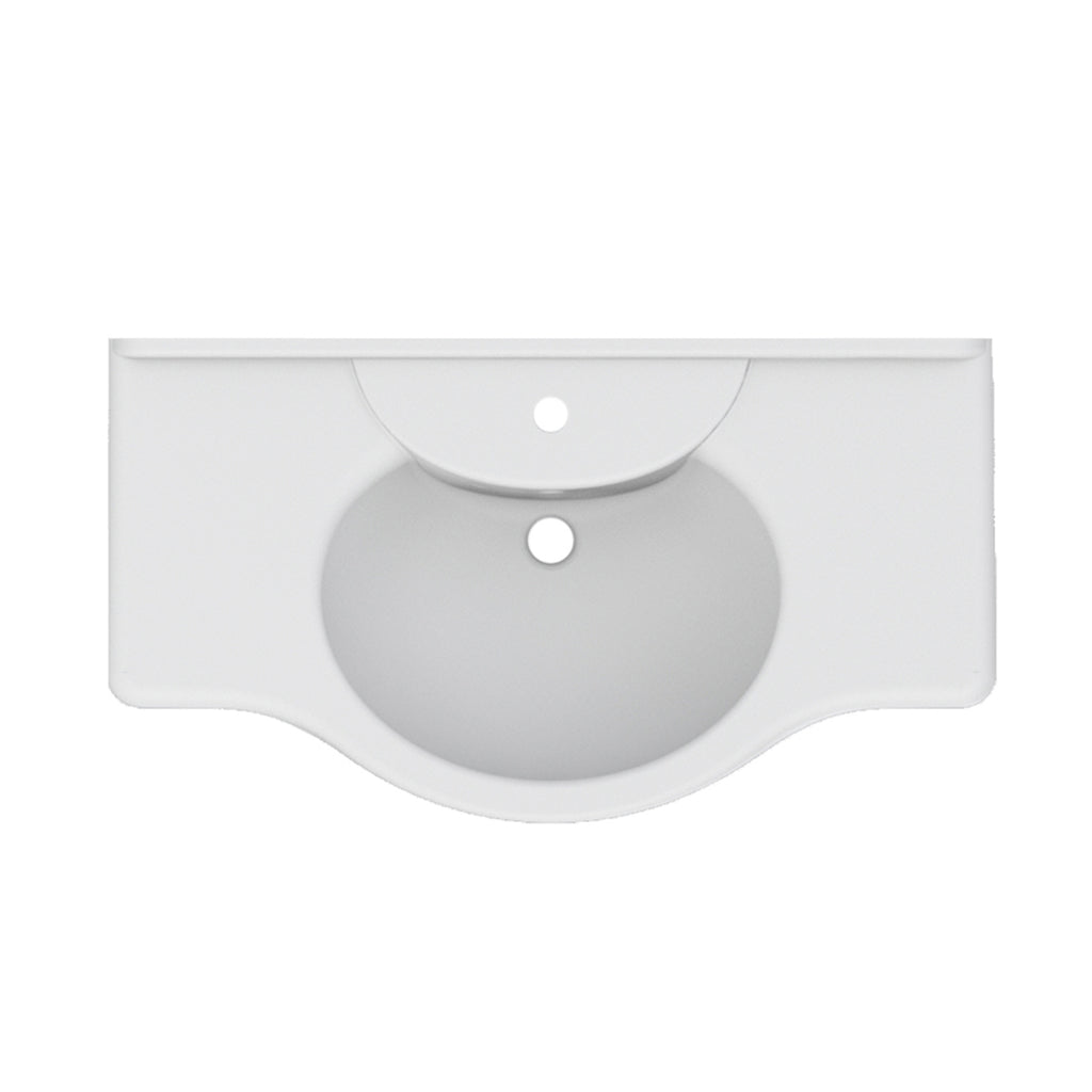 Consolle universale con troppo pieno BathCore 85 cm - Bianco lucido