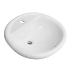Lavabo soprapiano con foro rubinetto BathCore 57x48 cm - Bianco