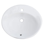 Lavabo soprapiano con foro rubinetto BathCore 57x48 cm - Bianco
