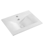 Lavabo soprapiano con foro rubinetto 62x46 cm - Bianco