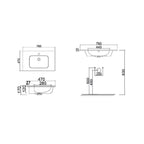 Consolle in ceramica con troppo pieno BathCore 76x47 cm - Bianco lucido