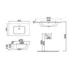 Consolle in ceramica con troppo pieno BathCore 81x47 cm - Bianco lucido