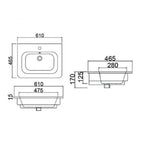 Consolle in ceramica con troppo pieno BathCore 61x46 cm - Bianco
