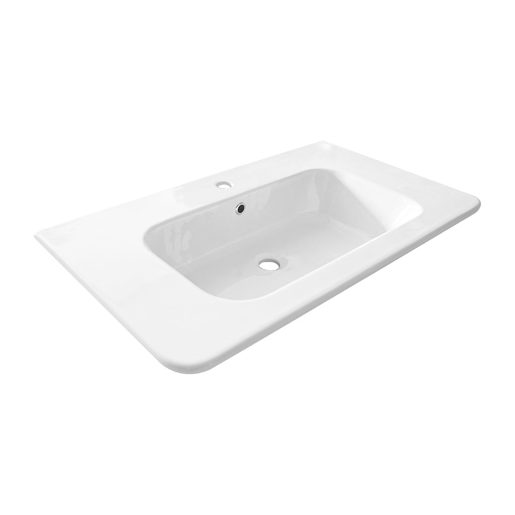 Consolle in ceramica con troppo pieno BathCore 61x46 cm - Bianco