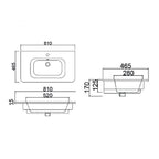 Consolle in ceramica con troppo pieno BathCore 81x46 cm - Bianco