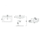 Consolle in ceramica con troppo pieno BathCore 81x46 cm - Bianco