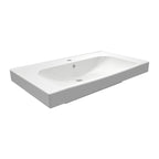 Consolle in ceramica con troppo pieno BathCore 81x46 cm - Bianco