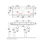 Lavabo doppia vasca T-Edge 120x47x12 cm Ceramica Globo â€“ Bianco lucido