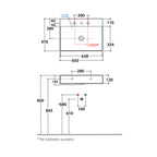 Lavabo rettangolare T-Edge 65x47x12 cm Ceramica Globo â€“ Bianco lucido