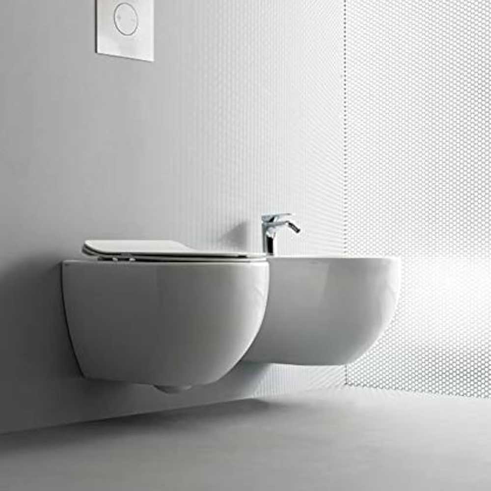 Coppia di sanitari sospesi rimless Axa modello Glomp 51x36