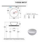 Lavabo da appoggio nero opaco Ceramica Globo T-Edge Ã˜ 37 h.16 cm