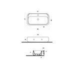 Lavabo da appoggio/sospeso 80cm Disegno-Ceramica serie Catino bianca lucida