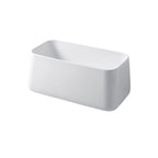 Lavabo da appoggio rettangolare 80cm in ceramica bianca lucida serie Catino Disegno-Ceramica