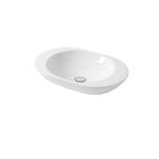 Lavabo da appoggio ovale 60cm in ceramica bianca lucida serie Ovo Disegno-Ceramica