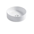 Lavabo da appoggio cilindrico Ã˜40x12h in ceramica bianca lucida serie Slim Disegno-Ceramica