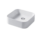 Lavabo da appoggio rettangolare 40x38cm in ceramica bianca lucida serie Slim Disegno-Ceramica