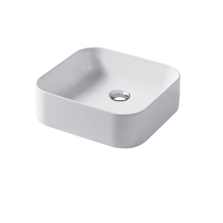 Lavabo da appoggio rettangolare 40x38cm in ceramica bianca lucida serie Slim Disegno-Ceramica