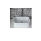 Lavabo da appoggio rettangolare 40x38cm in ceramica bianca lucida serie Slim Disegno-Ceramica