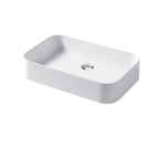 Lavabo da appoggio rettangolare 60x38cm in ceramica bianca lucida serie Slim Disegno-Ceramica