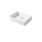 Lavabo da appoggio rettangolare in ceramica bianca lucida 50x38cm Disegno-Ceramica