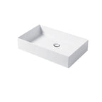 Lavabo da appoggio rettangolare in ceramica bianca lucida 60x38cm Disegno-Ceramica