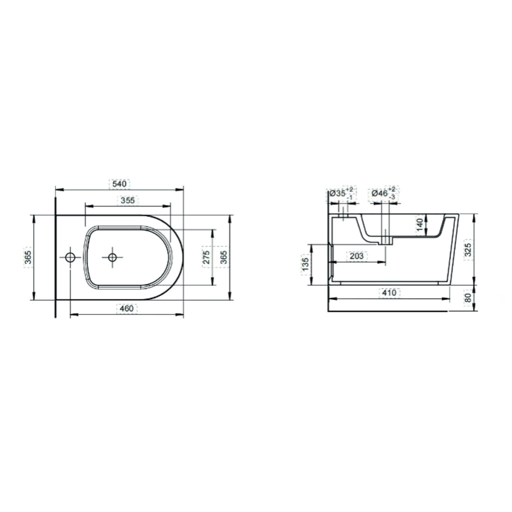 Coppia sanitari sospesi Bathcore con copriwater incluso - serie Aura