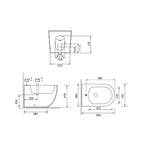 Coppia sanitari a terra filomuro Bathcore con copriwater incluso - serie Aura