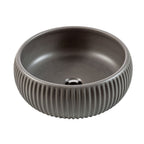 Lavandino da appoggio 'PlissÃ¨Round Basin' in cemento e resine Ã˜ 37x15h cm by Cipi - Grigio cemento