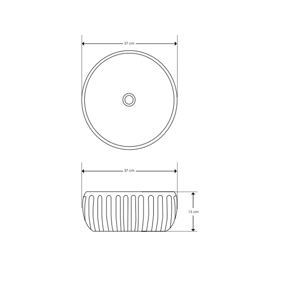 Lavandino da appoggio 'PlissÃ¨Round Basin' in cemento e resine Ã˜ 37x15h cm by Cipi - Grigio cemento