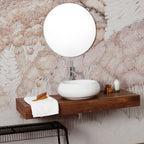 Lavabo d'appoggio tondo senza troppo pieno Linpha Sanitary diametro cm 45