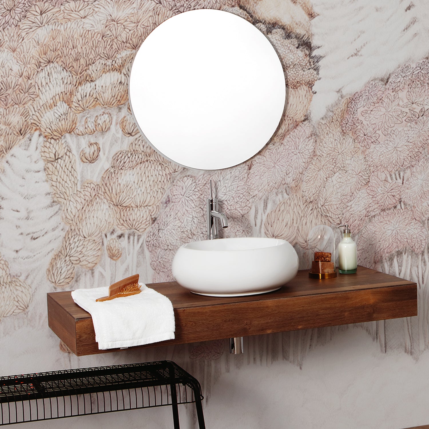 Lavabo d'appoggio tondo senza troppo pieno Linpha Sanitary diametro cm 45