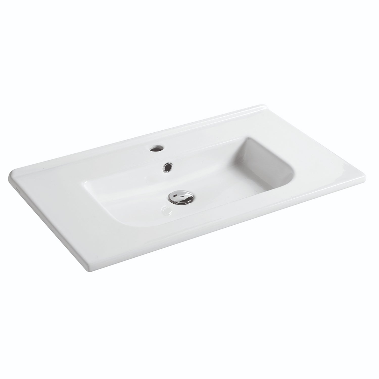 Lavabo consolle semincasso con troppo pieno e foro rubinetto cm 100x46