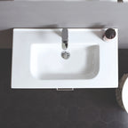 Lavabo consolle semincasso con troppo pieno e foro rubinetto cm 100x46