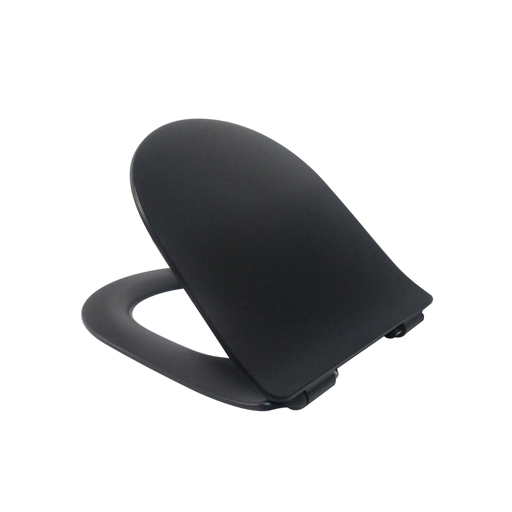 Sanitari filomuro collezione Tiara di Linpha Sanitary cm 36x53 senza brida con copriwater soft close -Nero Opaco