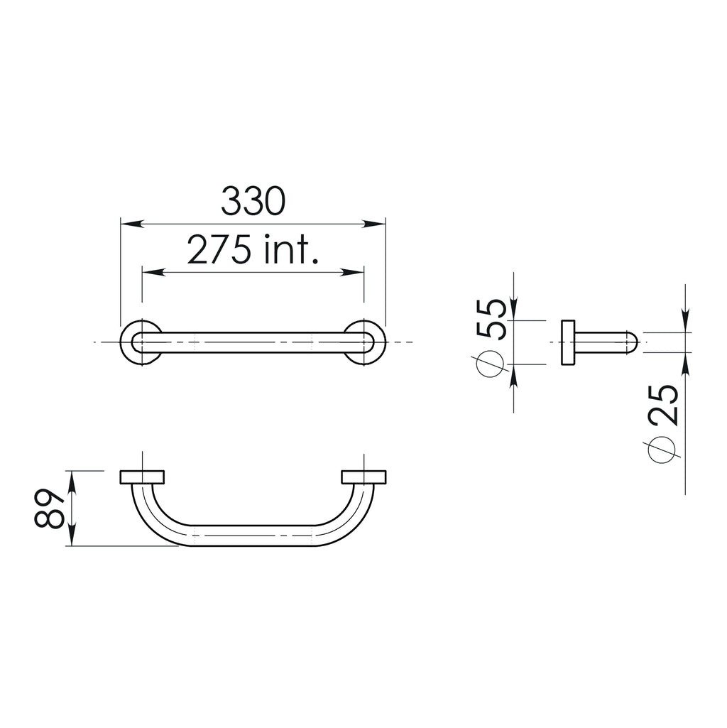 Maniglione 30 cm Up di Gedy in Acciaio Inox - Bianco