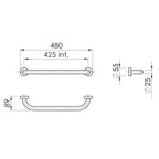 Maniglione 45 cm Up di Gedy in Acciaio Inox - Bianco