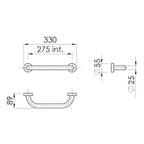 Maniglione 30 cm Up di Gedy in Acciaio Inox - Cromato
