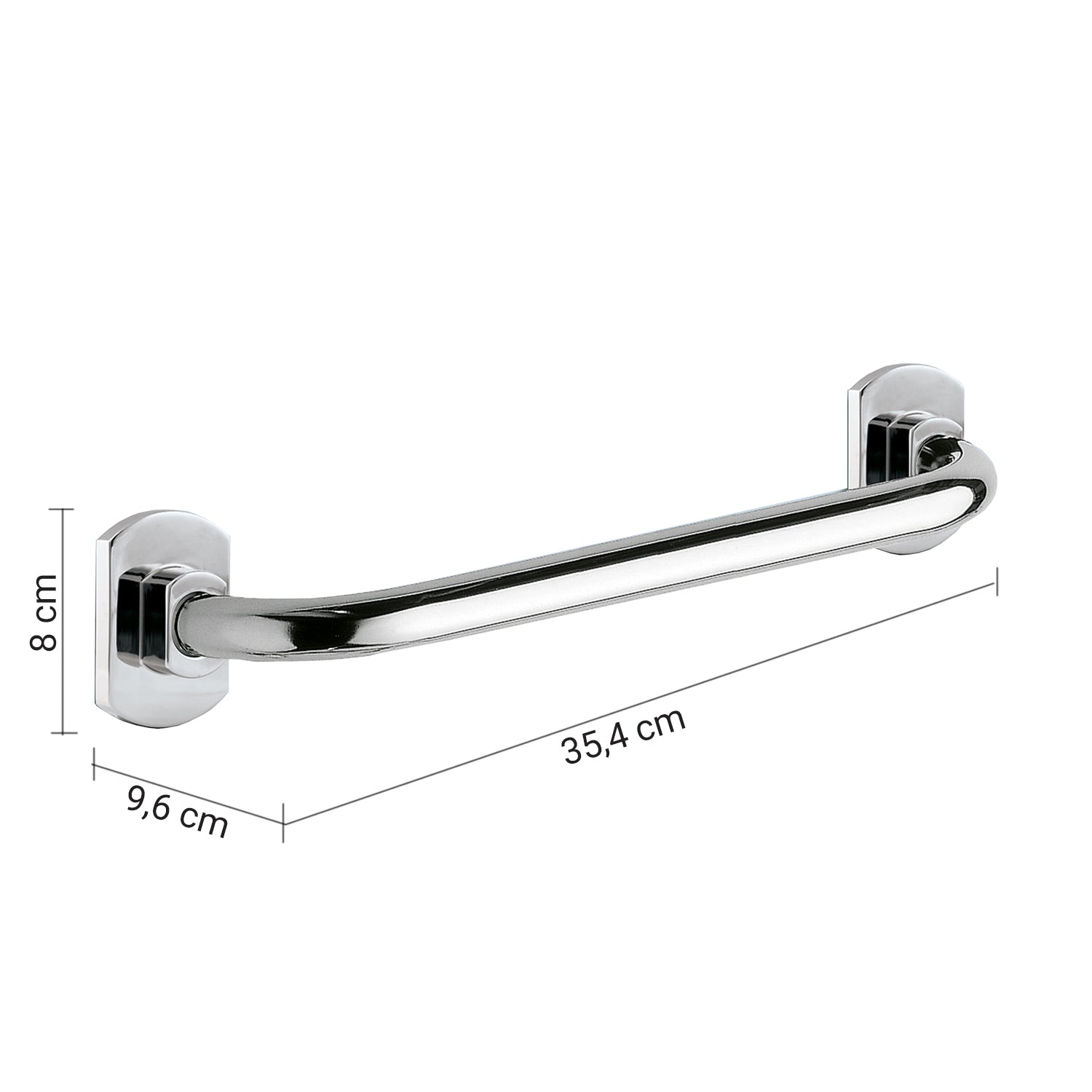 Maniglione 35 cm Edera di Gedy in Acciaio Inox AISI 304 - Cromato
