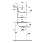 Lavabo sospeso Grace di Ceramica Globo 45x36 cm con chiusura scarico e troppopieno - Bianco