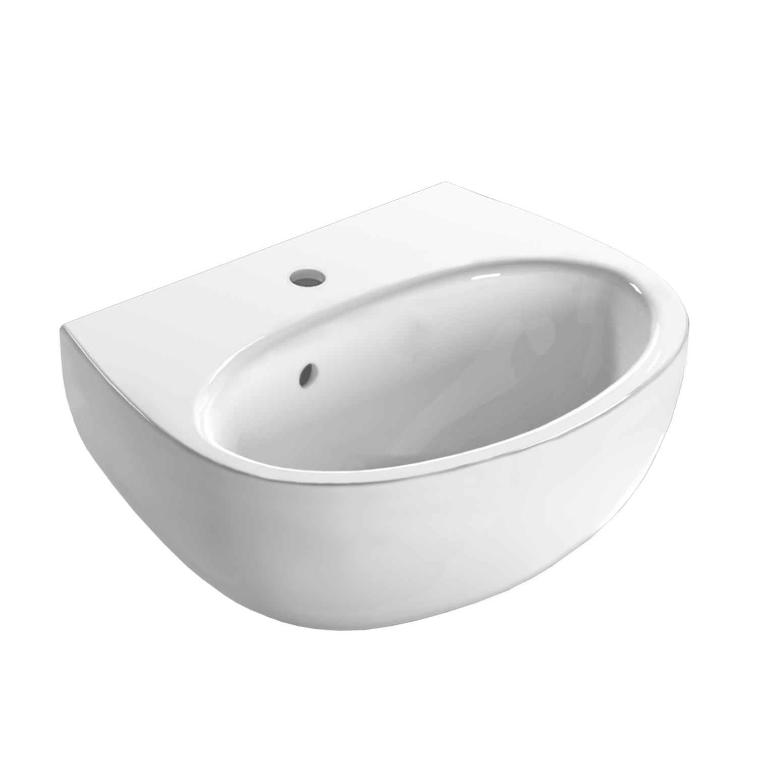 Lavabo sospeso Grace di Ceramica Globo 45x36 cm con chiusura scarico e troppopieno - Bianco