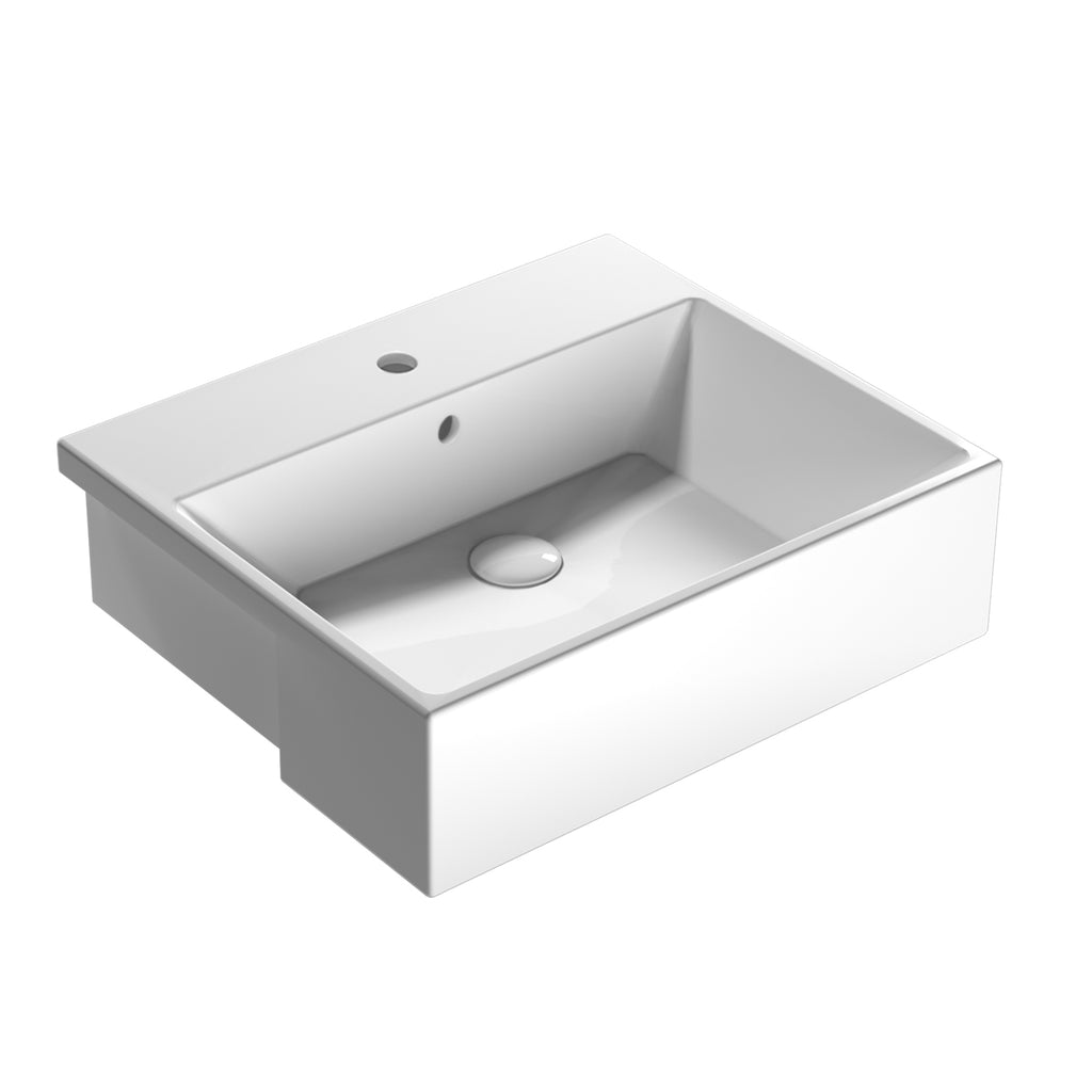 Lavabo semincasso Globo Forty3 55x47 cm senza foro troppopieno - Bianco