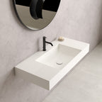 Lavabo rettangolare con piani laterali T-Edge 100x47x12 cm Ceramica Globo â€“ Bianco lucido