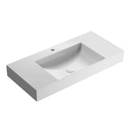 Lavabo rettangolare con piani laterali T-Edge 80x47x12 cm Ceramica Globo â€“ Bianco lucido