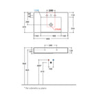 Lavabo rettangolare con piani laterali T-Edge 80x47x12 cm Ceramica Globo â€“ Bianco lucido