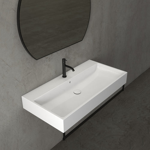 Lavabo rettangolare Stone 100x50x13 cm Ceramica Globo â€“ Bianco lucido