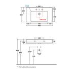 Lavabo rettangolare con piani laterali Stone 90x50x13 cm Ceramica Globo â€“ Bianco lucido
