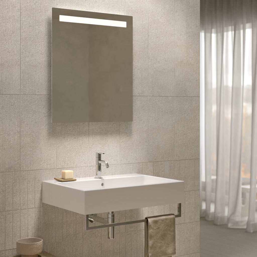 Lavabo rettangolare Stone 70x50x13 cm Ceramica Globo â€“ Bianco lucido