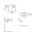 Lavabo sospeso ovale modello Illusion Rak Ceramics cm 55x44