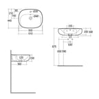 Lavabo sospeso ovale modello Illusion Rak Ceramics cm 50x44
